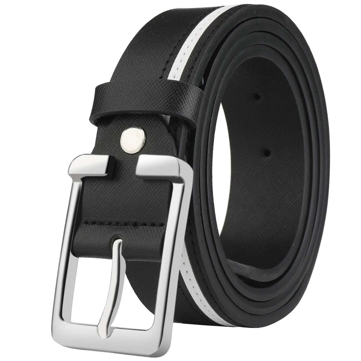 Men's Contrast-Color Needle Buckle Belt – Classic Modern Casual Waist Belt for Daily Commuting, Leisure & Everyday Wear