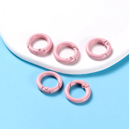 5-Piece Metal Spring O-Ring Carabiner Keychain Clips – Openable Round Buckle Connectors for DIY Keychains, Dog Chains & Jewelry Making