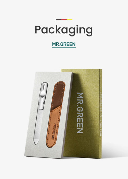 MR.GREEN Double-Sided Stainless Steel Nail File – Professional Manicure & Pedicure Grooming Tool for Finger & Toenails