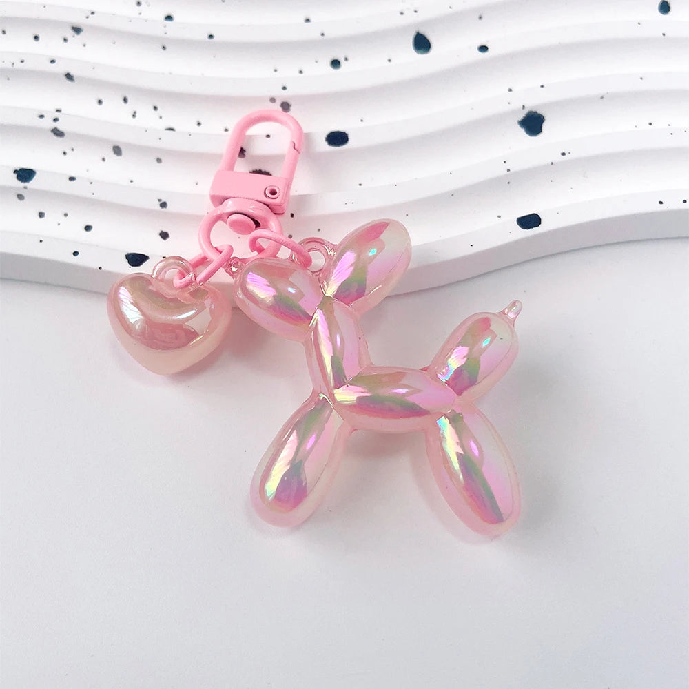 Cute Acrylic Balloon Dog Keychain – Cartoon Y2K Bag Pendant for Women & Couples, Car Key Chain, Jewelry Gift & Decorative Accessory