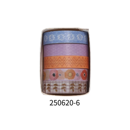 5 Rolls Romantic Flower Washi Tape Set – Cute Floral Decorative Tape for Journaling, Scrapbooking, Diary & Student DIY Crafts