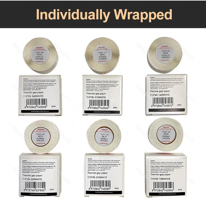Niimbot D110 Label Maker Tape – Waterproof Self-Adhesive Sticker Paper, Compatible Label Roll for Niimbot D11/D101 Portable Printer, White Thermal Labels 12-15mm