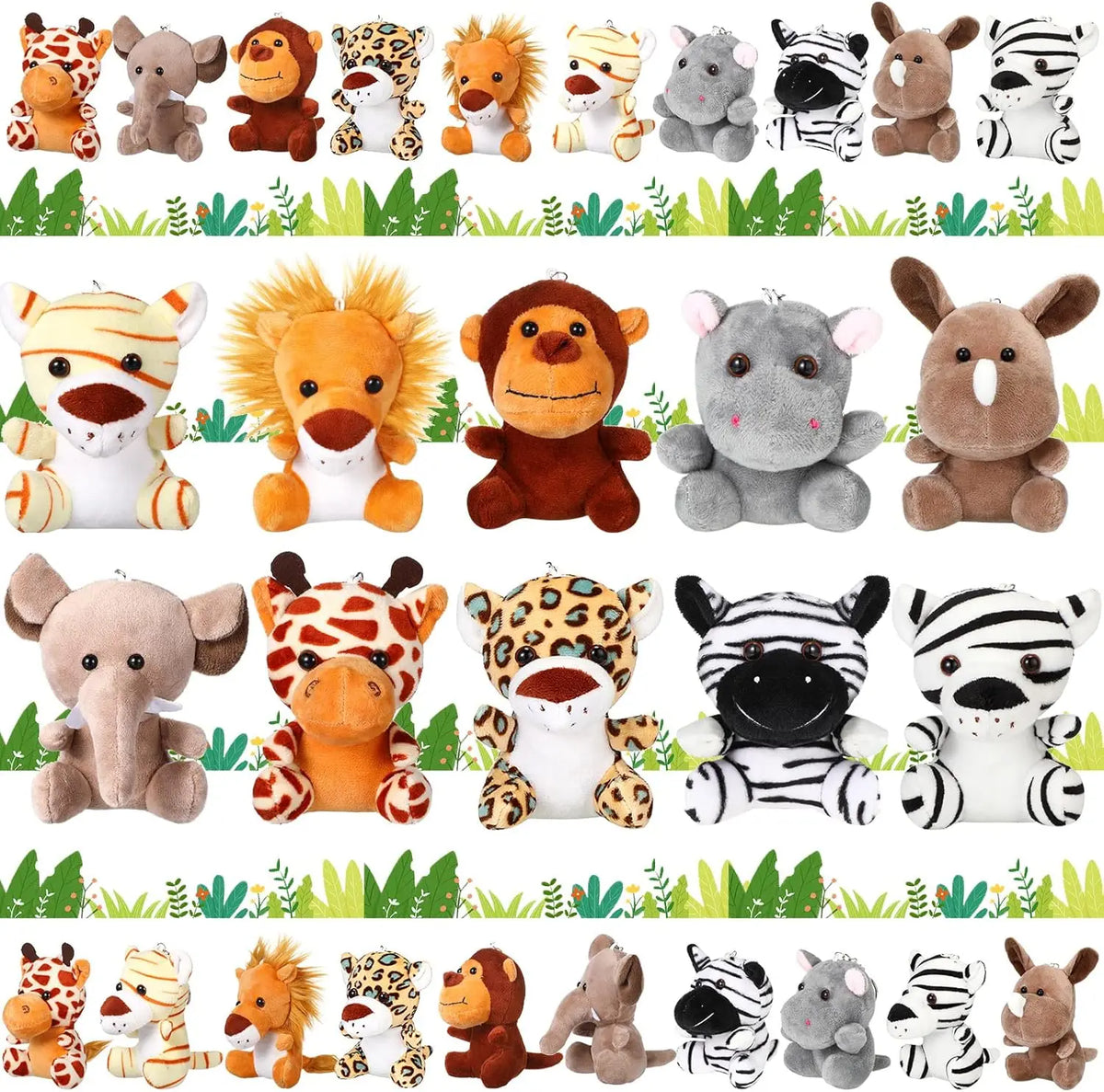 10–50PCS Mini Safari Animal Plush Toys – 12CM Jungle Stuffed Animals for Party Favors, Birthday Gifts, Baby Showers & Gift Bags