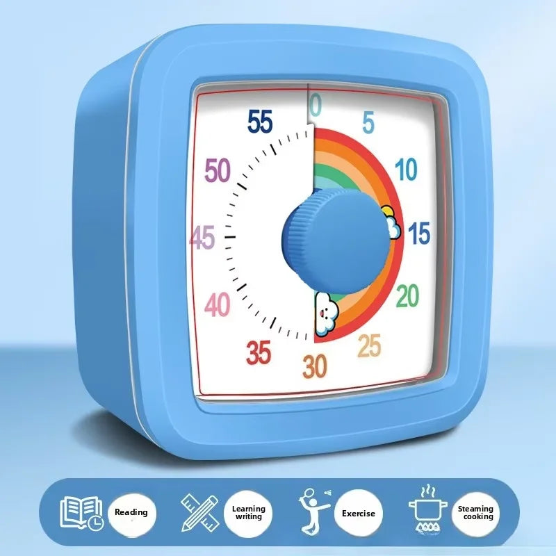 Temporizador visual de 60 minutos con luz nocturna – Reloj de cuenta regresiva para niños, estudiantes y productividad