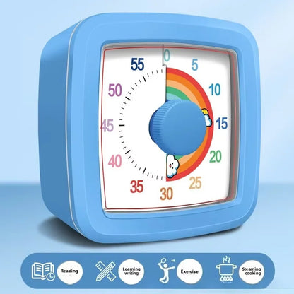 Temporizador visual de 60 minutos con luz nocturna – Reloj de cuenta regresiva para niños, estudiantes y productividad