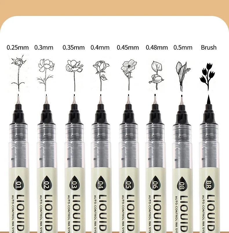 Set de marqueurs Manga – Stylos à croquis à pointe fine 5/8 pièces pour le dessin, l'illustration, la calligraphie et les fournitures scolaires