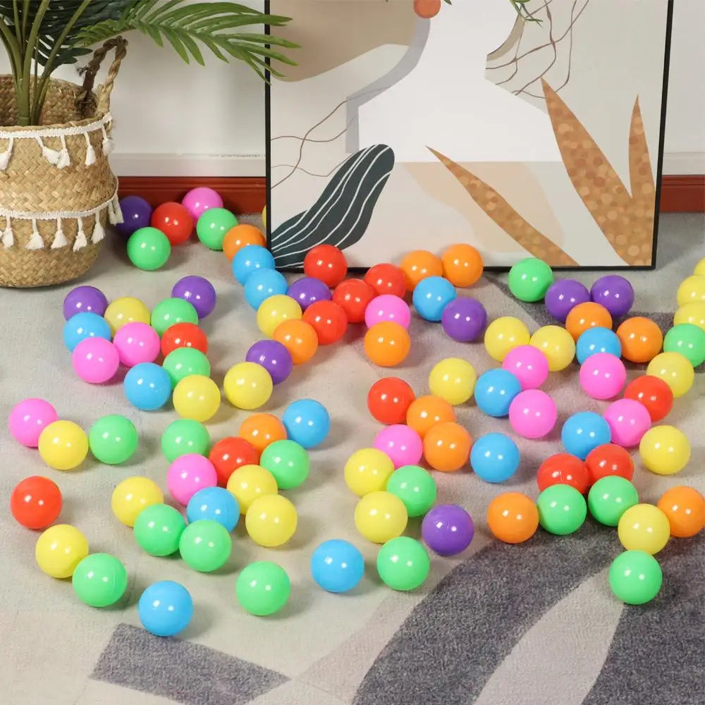 100Pcs Soft Colorful Water Pool Ocean Wave Balls – Outdoor Sports Inflatable Stress Relief Air Balls for Kids, Eco-Friendly Funny Toy Set
