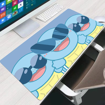 Tapis de souris gaming Bulbizarre | Tapis de souris étendu d'inspiration Pokémon pour clavier et bureau de gamer