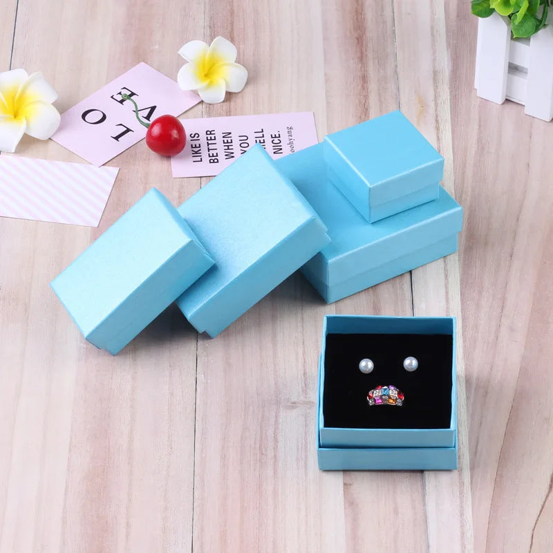 12PCS Paper Jewelry Gift Boxes for Rings, Earrings, Bracelets & Necklaces – Black & Gray Display Cases