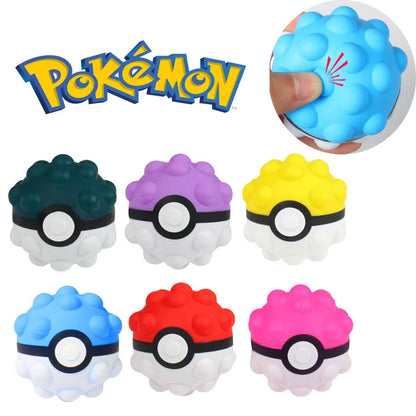 Pokémon Decompression Toys – 6 Styles Cute Poké Ball Pinching Slow Rebound Stress Relief Portable Toys for Kids Gift