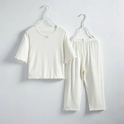 Girls Summer Pajama Set – Short Sleeve Kids Homewear Outfit | Soft Casual Two Piece Clothes Set for Children