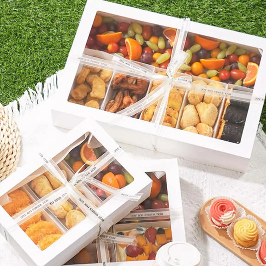 10 Cajas de regalo extraíbles de papel kraft con ventana transparente para joyas, regalos, bodas, cumpleaños y embalaje comercial