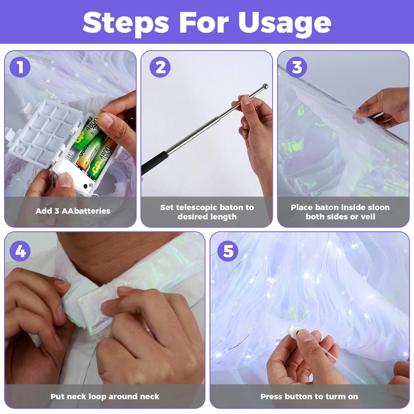 LED Light-Up Butterfly Fairy Wings – Luminous Costume Wings for Dance, Parties, Cosplay & Stage Performances