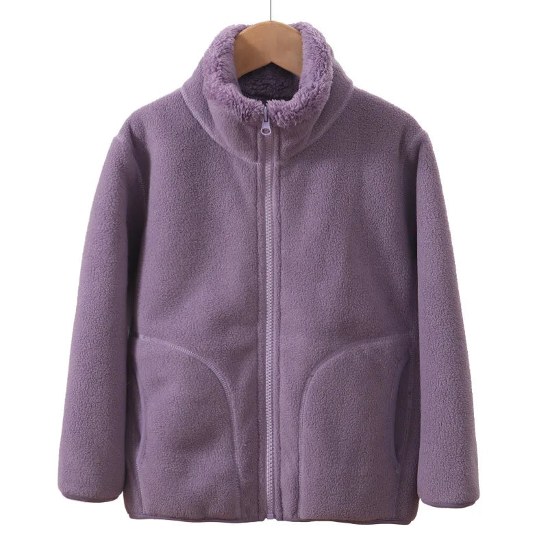 Teen Boys and Girls Winter Fleece Jacket, Thick Warm Windproof School Coat, Cozy Casual Outerwear for Older Teens and Young Adults