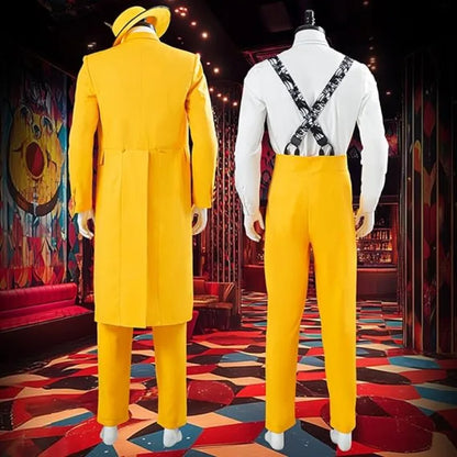 The Mask (Jim Carrey Inspired) Cosplay Costume – Yellow Suit with Green Mask & Hat for Halloween, Carnival & Masquerade Roleplay