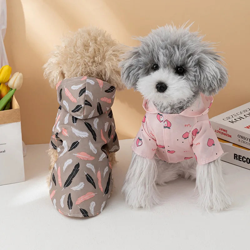 Waterproof Dog Raincoat Summer Short Sleeve Puppy Rain Jacket Outdoor Coat for Bichon, Schnauzer & Small Dogs