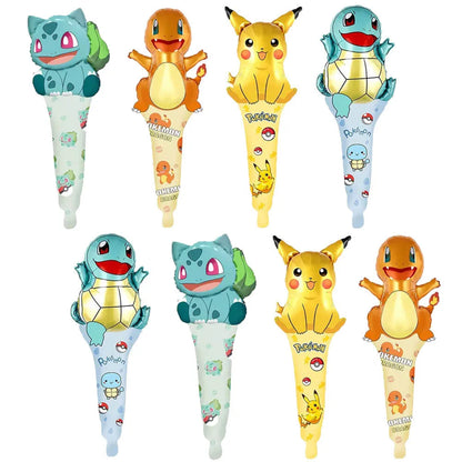 Pokémon Standing Foil Balloon – Pikachu Cartoon Hand Stick Balloon for Boys & Girls Birthday Party Decorations & Baby Shower Supplies