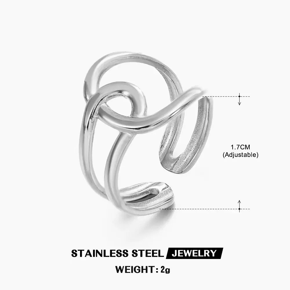 Gold Stainless Steel Heart Ring – Waterproof Hollow Heart Finger Ring for Women | Minimalist Fashion Jewelry Gift