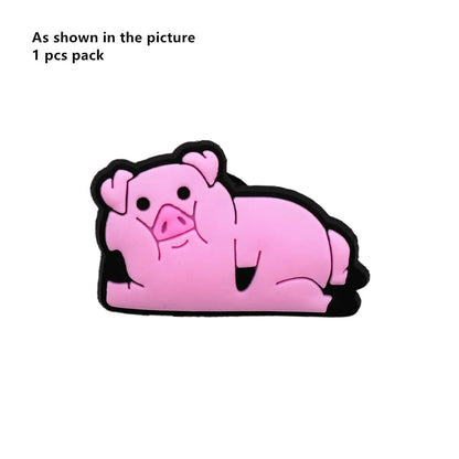 1PC Cartoon Animal Shoe Charm – Cute PVC Clog Pins with Duck, Penguin, Frog, Bear & Pig Designs, Funny Shoe Decorations