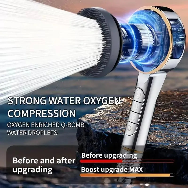 Cabezal de ducha filtrado Supercharged – Pulverizador de ducha ajustable de 4 modos de ahorro de agua, cabezal de ducha de baño de alta presión con filtro de sellado de agua y ajustes de pulverización multifuncionales