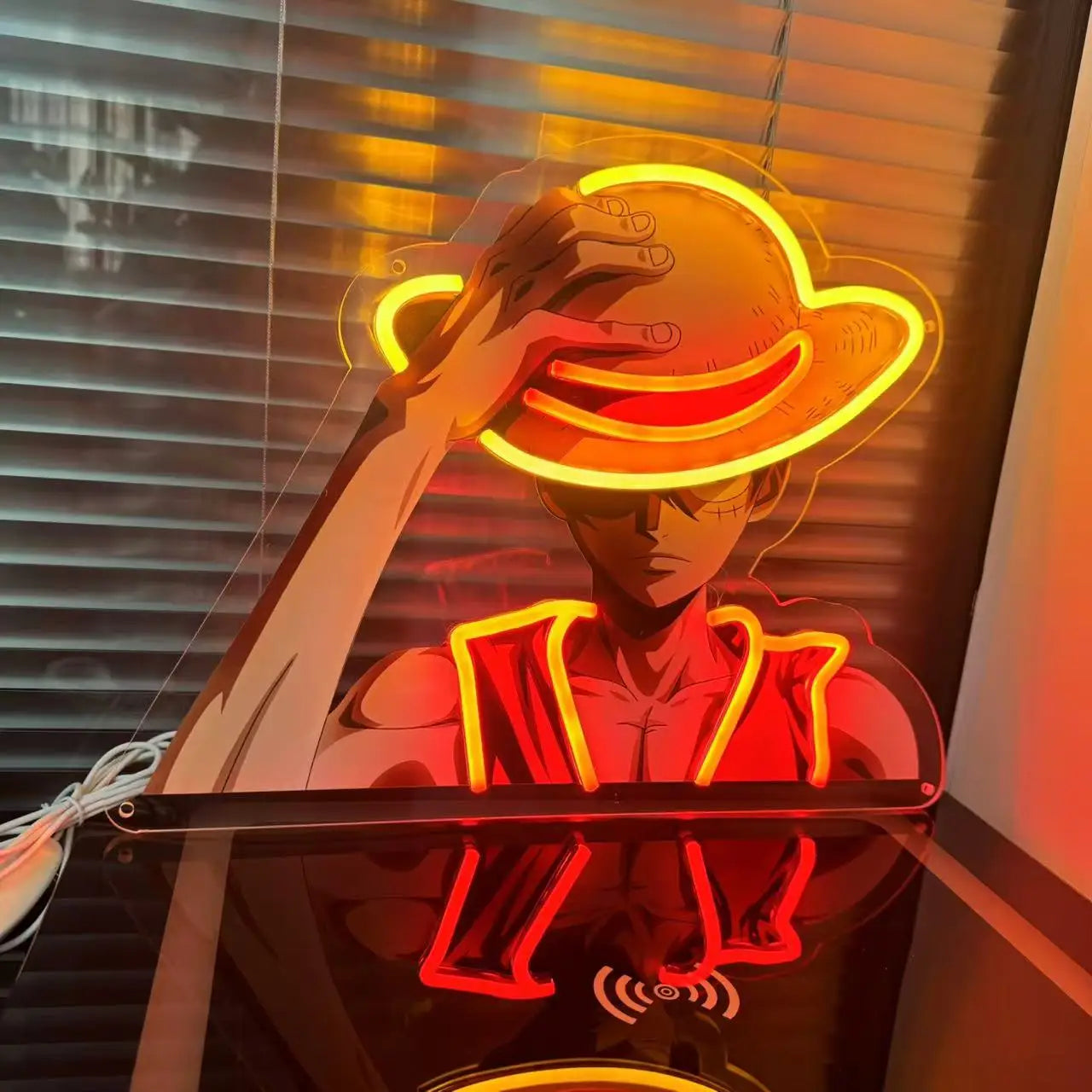 One Piece Luffy Neon Sign – USB Powered Anime LED Wall Light for Game Room, Bedroom & Man Cave Decor