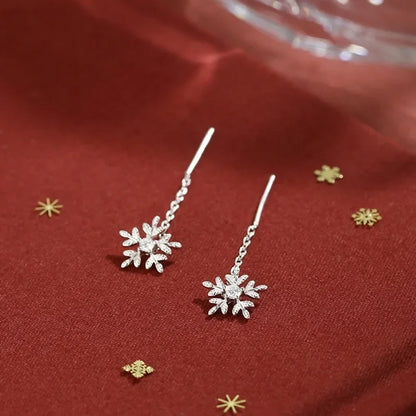 925 Sterling Silver Snowflake Pendant Necklace for Women – Delicate Collarbone Chain Fashion Jewelry, Elegant Gift for Girlfriend