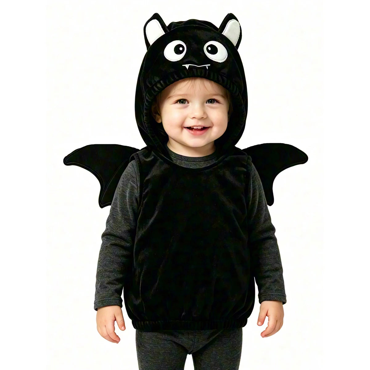 Umorden Baby & Toddler Black Bat Halloween Costume – Unisex Bat Hoodie Vest Outfit for Infants & Toddlers, Sizes 1T–3T