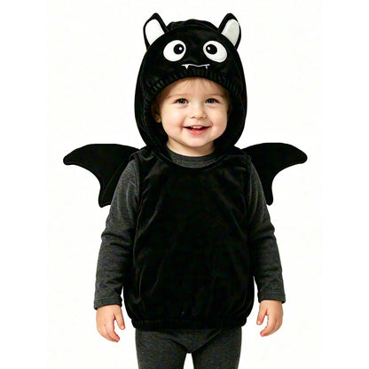 Umorden Baby & Toddler Black Bat Halloween Costume – Unisex Bat Hoodie Vest Outfit for Infants & Toddlers, Sizes 1T–3T
