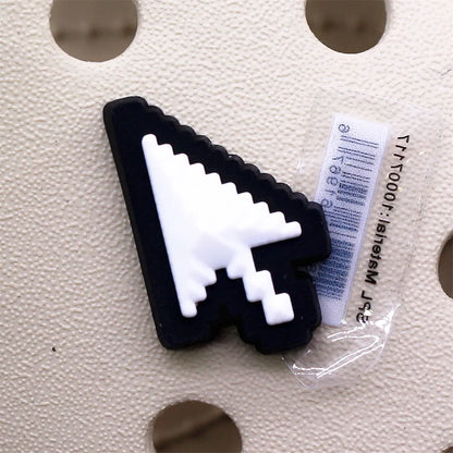 1PC Black & White PVC Shoe Charms – Skull, Ghost & Taichi Shoe Decorations, Shoe Buckle Accessories for Customization & Gifts