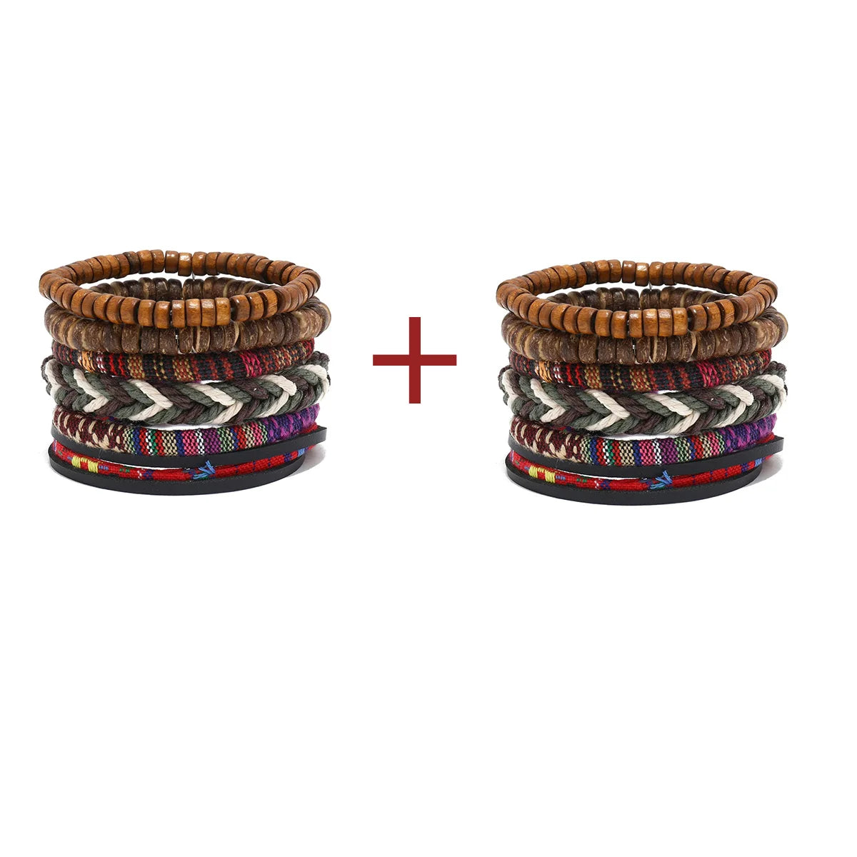Bohemian Leather Bracelet for Men – Hand-Woven Wooden Bead Charm Bracelet | Vintage Fashion Jewelry Gift for Him