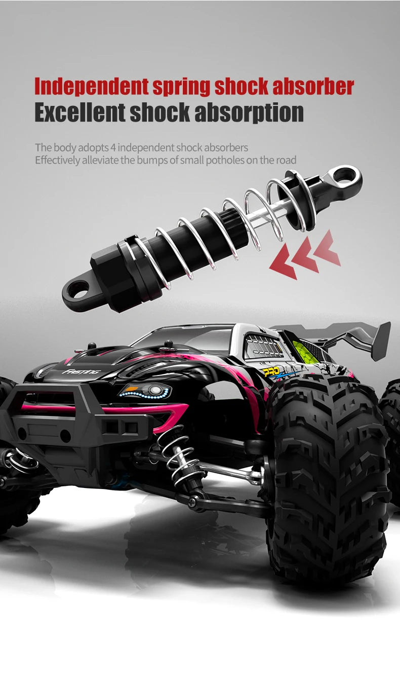 ZWN 1:16 4WD RC Monster Truck 50KM/H y 70KM/H Coche de Derrape de Alta Velocidad con Luces LED y Control Remoto 2.4GHz