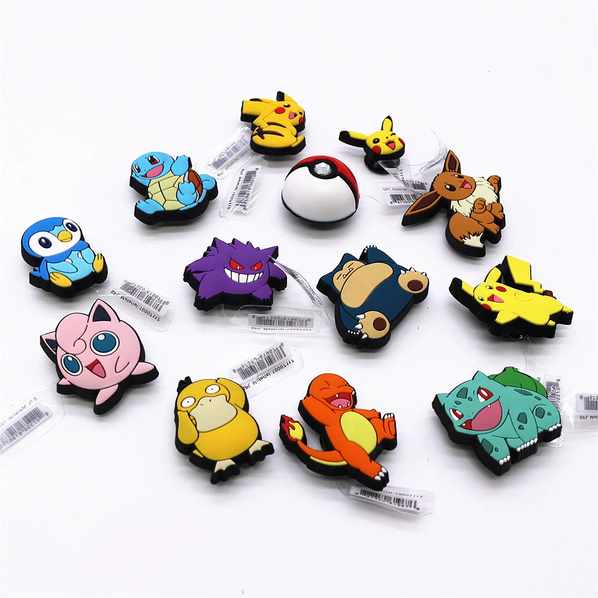 1PC Pokémon PVC Shoe Charms – Cute Pikachu & Squirtle Clog Pins for Sandals, Shoes, Backpacks & Accessories