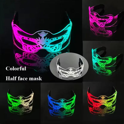 Gafas LED ciberpunk luminosas – Gafas futuristas con luz para cosplay, raves y fiestas de Halloween