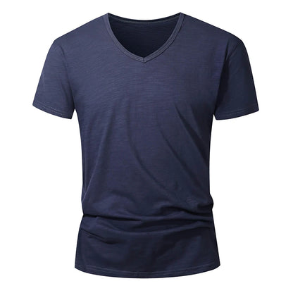 Camiseta 100% algodón para hombre – Suave, manga corta casual, transpirable, top de verano en blanco y negro para uso diario
