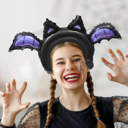 5-30PCS Halloween Balloon Headbands Cartoon Bat Pumpkin Tiara Hats, Inflatable Balloon Toys for Kids, Halloween Birthday Party Decorations, Photo Booth Props and Party Favors