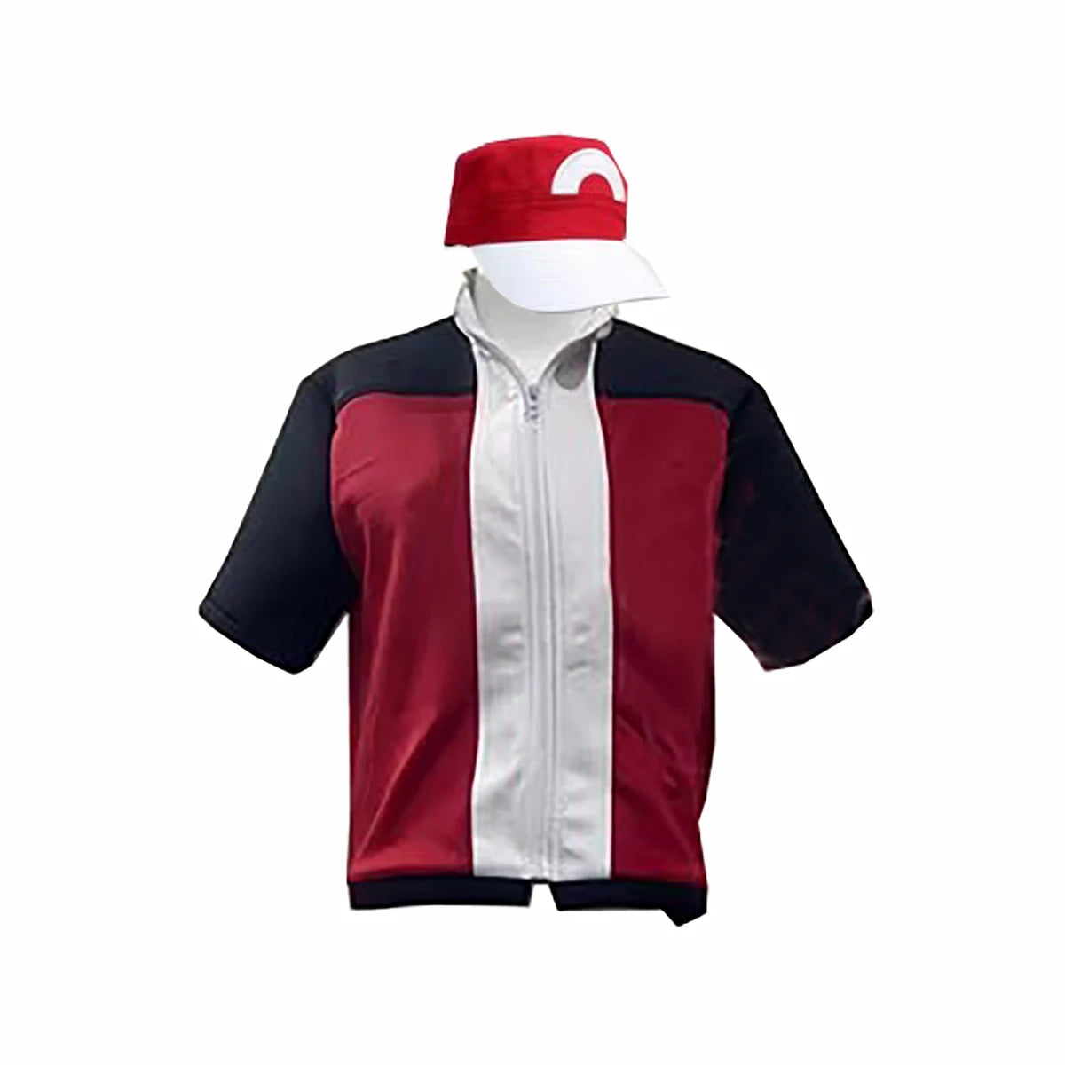 Ash Ketchum Inspired Trainer Cosplay Costume Set – Red Jacket & Hat Outfit for Men & Women Halloween, Christmas & Party Roleplay