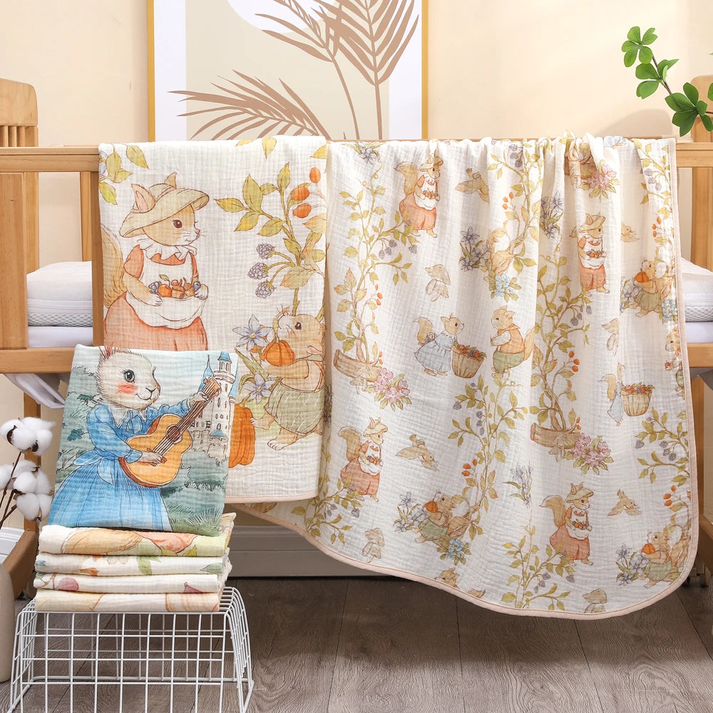 Toalla de baño y manta de gasa de algodón para recién nacidos – Muselina suave y absorbente Clase A para bebés y niños pequeños
