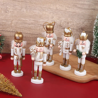 1PC 12CM Nutcracker Soldier Christmas Ornament – Mini Cartoon Puppet Doll Pendant for Desktop, Home Decor & Holiday Decorations