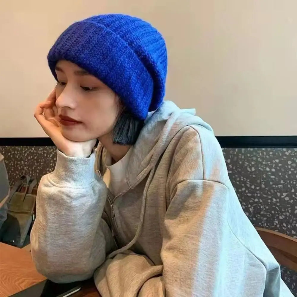 Women's Winter Knitted Beanie Hat – Warm Casual Stacking Bonnet Cap, Solid Color Unisex Hip-Hop Hat for Men & Women
