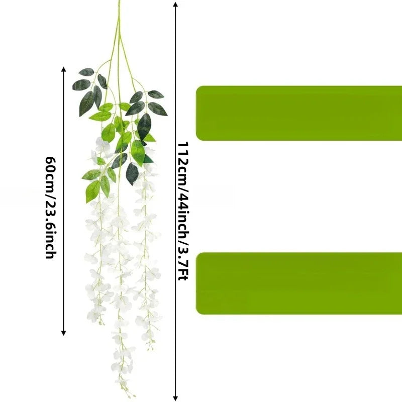 12PCS Artificial Wisteria Vine Flowers – Silk Hanging Trailing Garland for Wedding, Party & Home Decor | DIY Floral Decoration