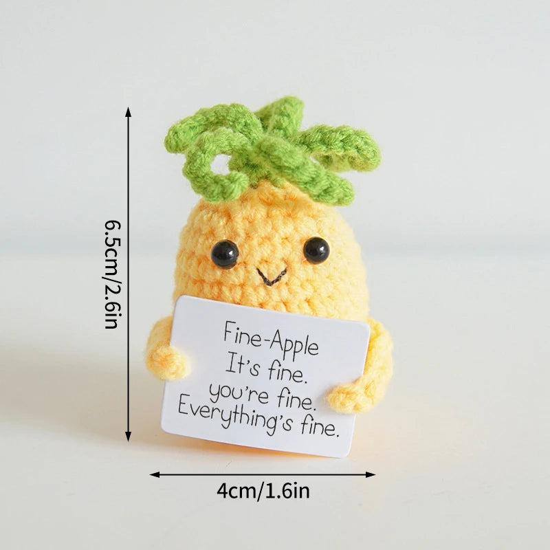 Poupée Pomme de Terre Énergétique Positive au Crochet – Figurine Mignonne en Tricot à Serrer, Artisanat Animalier Kawaii Fait Main au Crochet & Cadeau de Noël