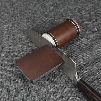 Affûteur de couteaux professionnel à rouleau – Affûteur à poignée magnétique en bois avec guide d'angle 15°, 18°, 20° et 22°
