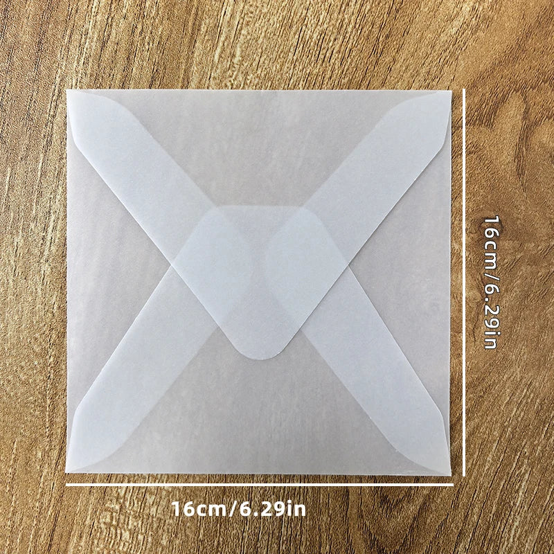 Lot de 50 enveloppes vierges translucides pour invitations, cartes postales, cartes de mariage, courriers professionnels et cartes cadeaux