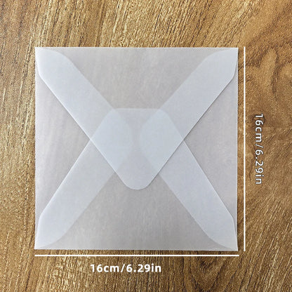 Lot de 50 enveloppes vierges translucides pour invitations, cartes postales, cartes de mariage, courriers professionnels et cartes cadeaux