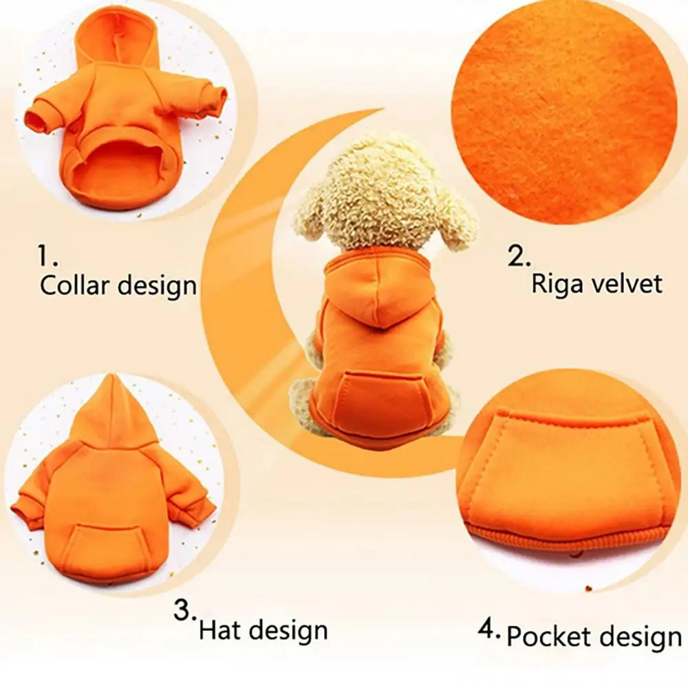 Winter Dog Hoodie Jacket – Warm Sweatshirt Coat for Small & Medium Dogs, Cozy Puppy Clothes for Chihuahuas, Bulldogs & Autumn Wear