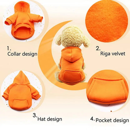 Winter Dog Hoodie Jacket – Warm Sweatshirt Coat for Small & Medium Dogs, Cozy Puppy Clothes for Chihuahuas, Bulldogs & Autumn Wear