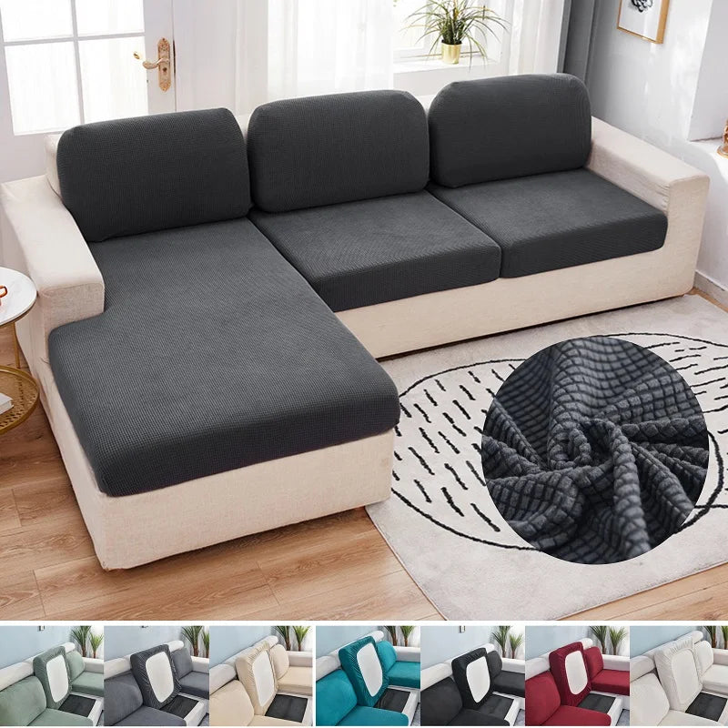 Polar Fleece Sofa Seat Cushion Cover – Stretch Furniture Protector for Pets, Kids & Living Room