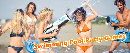 Pistolet à Eau Électrique pour Adultes – Puissant Lanceur d'Eau Automatique avec Grand Réservoir d'Eau pour Piscine d'Été, Plage et Jeux Aquatiques Extérieurs