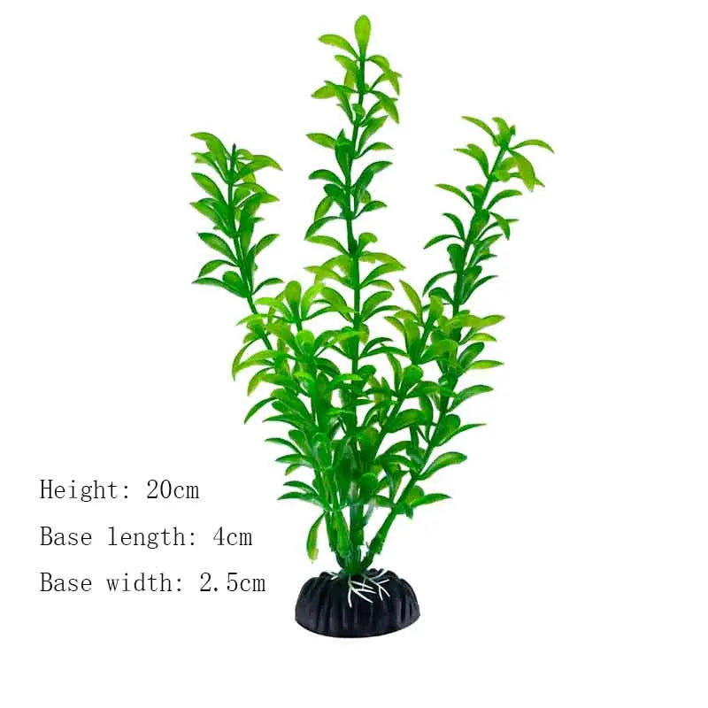 Artificial Underwater Aquarium Plants – Plastic Aquatic Fake Shrubs & Green Water Grass for Fish Tank Landscaping, Realistic Simulated Decor