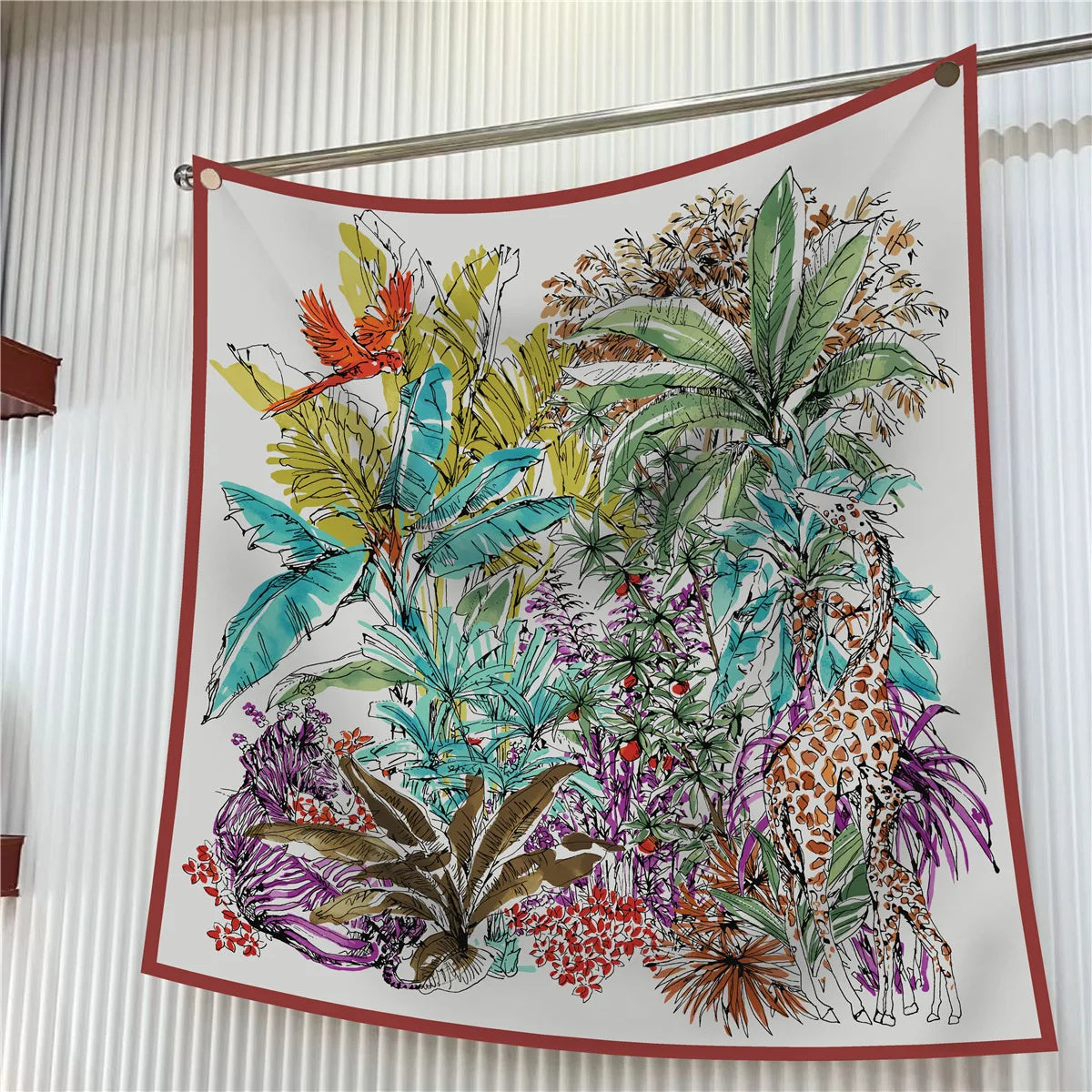 Foulard carré en soie 90 cm pour femme, motif floral, sergé de luxe, bandana, châle, hijab, cache-col, écharpe de tête